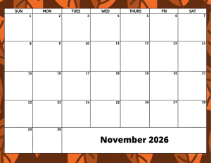 November 2026 activity calendar for activity directors
